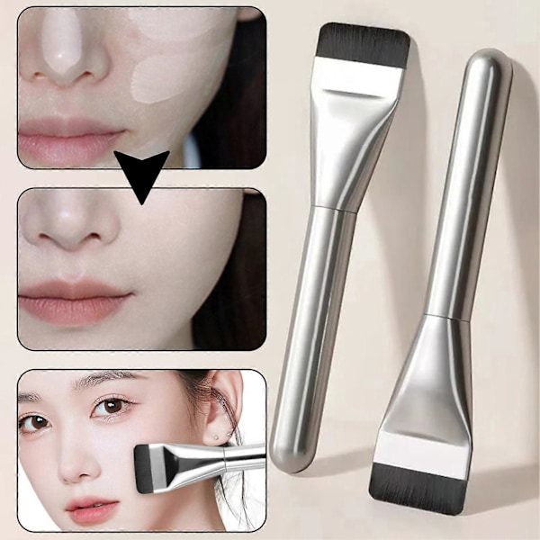 Ultra Tynd Flat Head Foundation-Børste Ultra Tynd Bladformet Flat Head Makeup Børste Ansigtsmakeup Værktøj