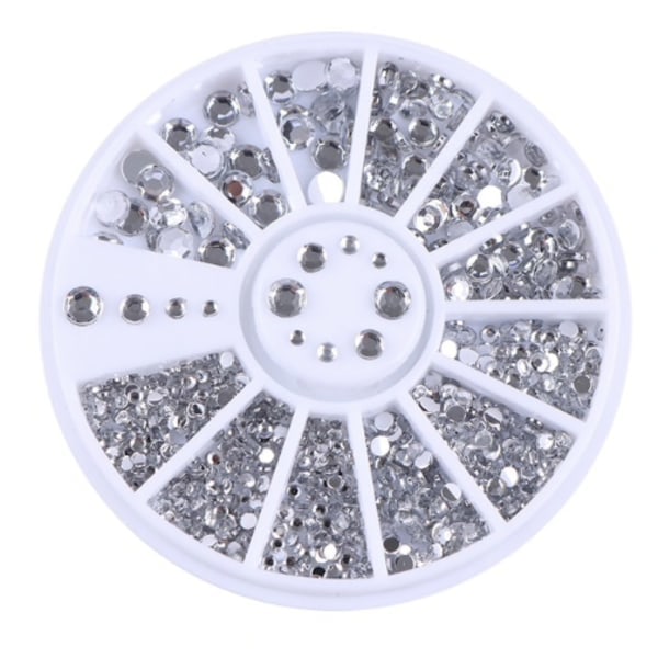 Rhinestone 4 sizes - Silver Clear Silver