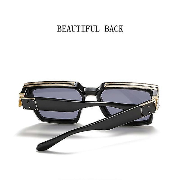 Millionær Solbriller Til VoksneVintage Firkantede Modebriller Luksus Retro Solbriller Voksen Trending Punk Gafas De Sol Lentes A05