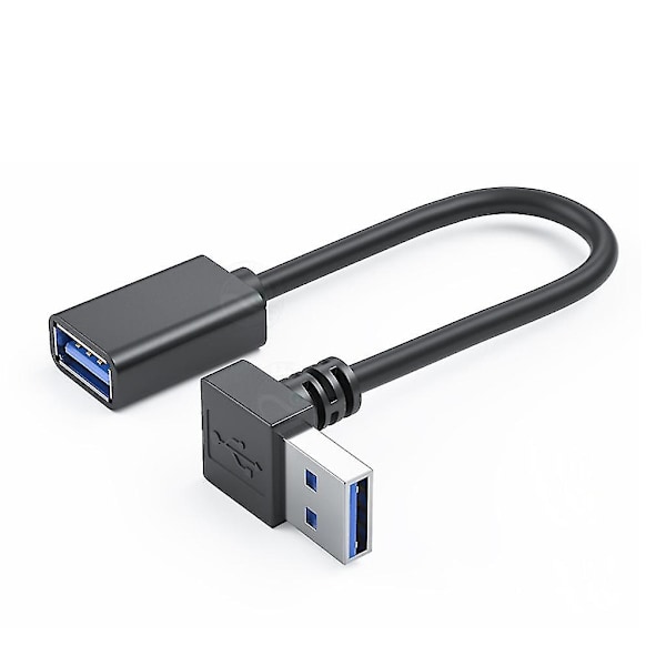 Universal USB 3.0 Forlængerkabel med 90 graders bøjning til hjemmet og kontoret 0.3m Down Bend