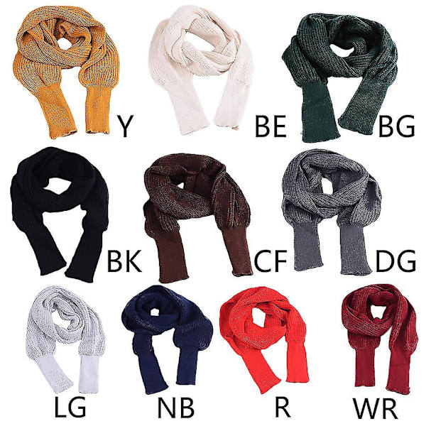 Vinterstrikket pledd med lange ermer for kvinner - Sjalwrap med ermer - Ensfarget heklet genser skjerf - Multifunksjonell poncho kappe halsvarmer Navy Blue