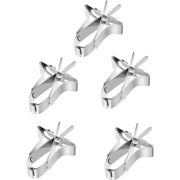 5 stk. Fuglefoderholder i rustfrit stål til foderautomater, fuglefoderholderklemme, fugleburtilbehør til papegøje, lærker, hamster, kanin