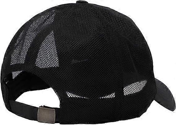 Mesh Hurtigtørrende Baseball Kasket Trucker Hatte Justerbar Hat sort