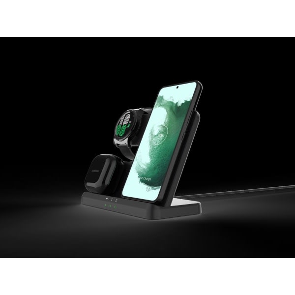 TG Trådløs Ladestasjon For Iphone 3 In 1 Lader For Samsung I