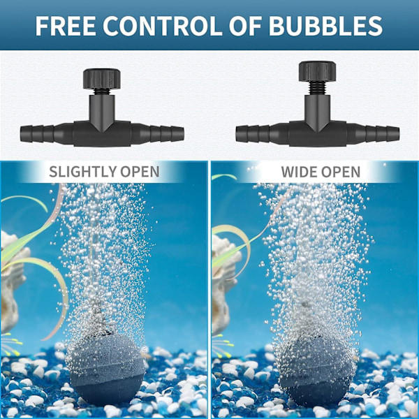 Akkvarium Luftkontrollventiler for 0.4cm ID Luftslange Enveis Plast Luftstrøm Regulatorer Justerbar
