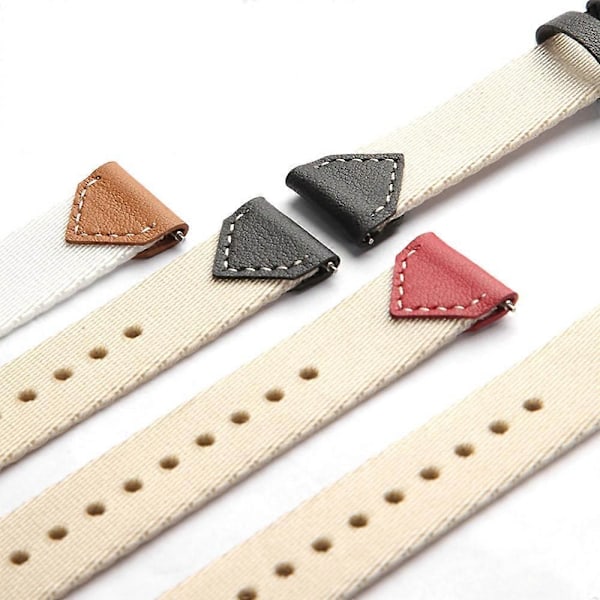 18MM Lær-Nylon Rem For Huawei Watch GT 5 Pro 42m GT 5 41mm GT 4 41mm GT 3 42mm Kvinner Kompositt Multicolor White Brown