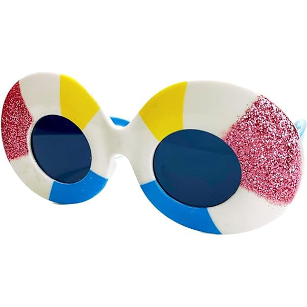 Hauskat havaijilaiset aurinkolasit juhliin, trooppiset valokuva-aurinkolasit kesäjuhliin, rantabileisiin, koristeet Swimming Ring