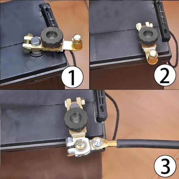 Bilbatteriafbryder, 12V-36V Batterikredsløbsafbryder, Rent Kobbermateriale, Universal Køretøjsbatteriafbryder med Knap (