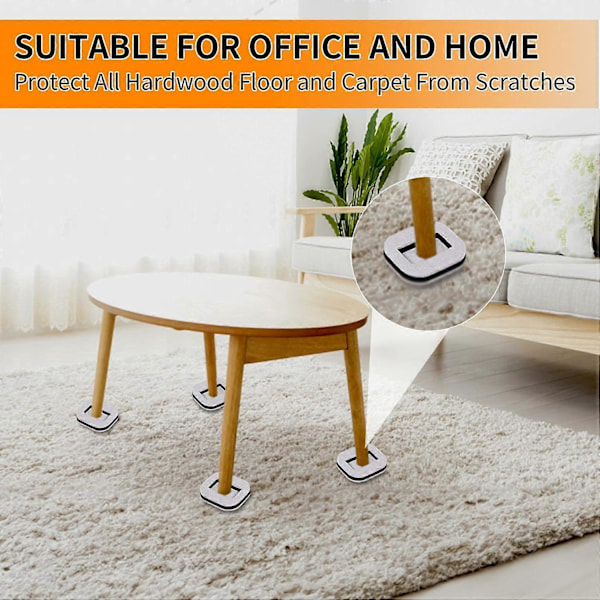 Filt Möbelunderlägg Hjulkoppar för Hårda Golv, Filtbotten Möbelkuddar för Möbler, Soffor, Sängar, Stolar Förhindrar Repor 5 Pcs Beige