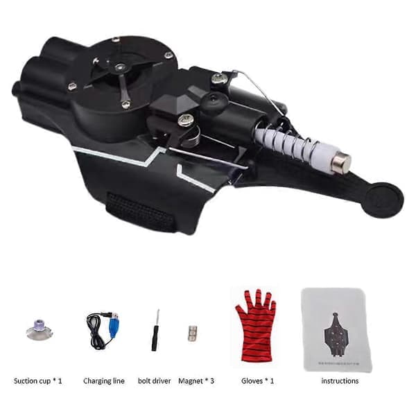 Spiderman Web Shooter Launcher String Toy Elektrisk Roll In Spider Web Shooters Børn Spider Silk Handsker Rolleleg Legetøj Sort