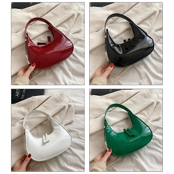 Moon Bags PU-nahkainen kainalon olkalaukku Pieni olkalaukku Red