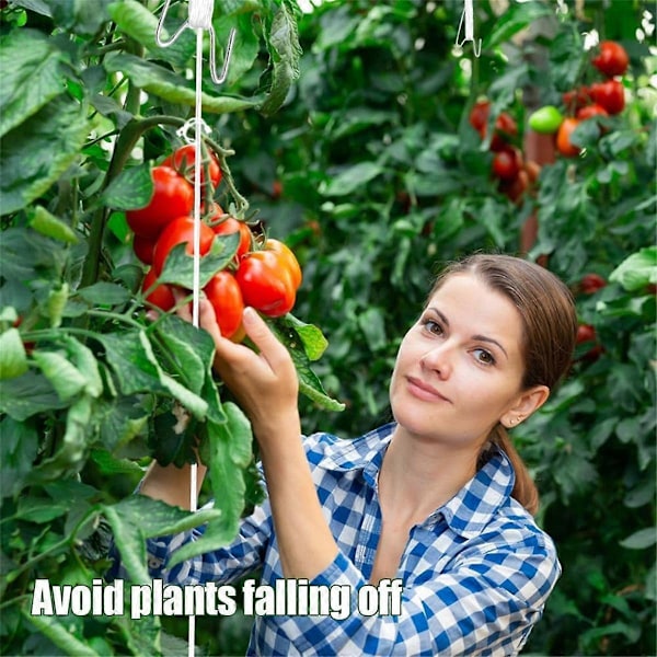 Tomatkroge med snor, plantestøtteclips, tomatstøttekrog til klatreplanter, tomatholderkroge