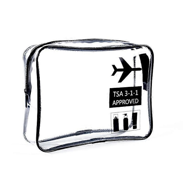 Transparent necessär - Transparent flygplansnecessär - Necessär för transport av vätskor - Transparent toalettväska