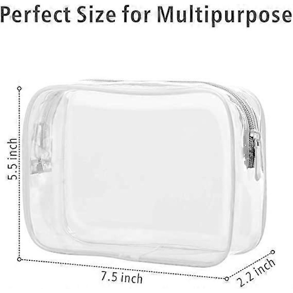Transparent Toalettsäck, 5-pack TSA-godkänd Toalettsäck i Kvartstorlek, Reseväska för Smink och Kosmetika för Kvinnor och Män, Handbagage som Uppfyller Flygbolagets Krav