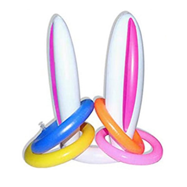 Påsk Uppblåsbara Bunny Rabbit Ears Ring Toss Game Family Party Pink