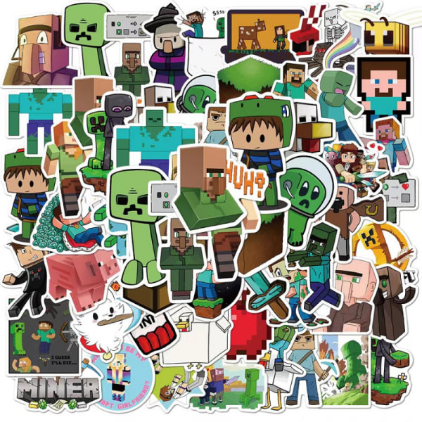 Minecraft-klistremerker - 50 deler Minecraft-klistremerker
