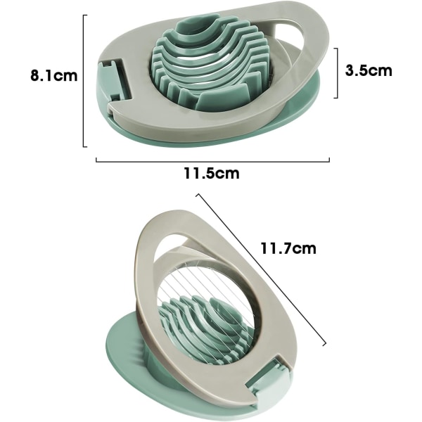 2-pack äggdelare med rostfria trådar, multifunktionell äggskärare för kokta ägg, skinka, banan och jordgubbar