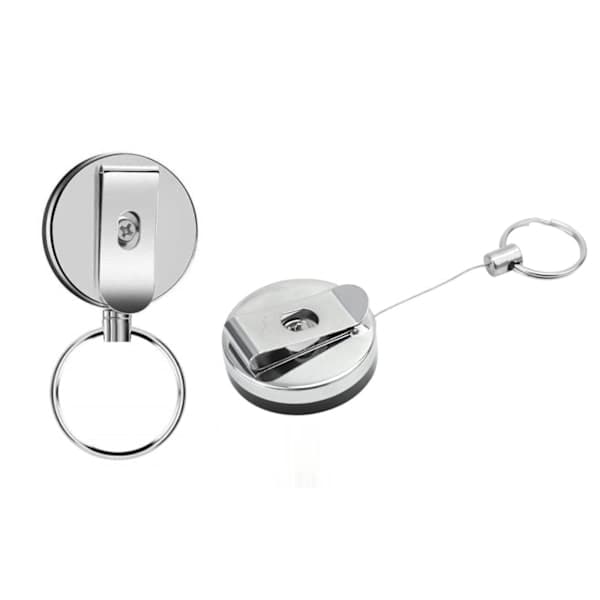 Infällbar nyckelring med jojo-funktion och snöre 62 cm 2-pack