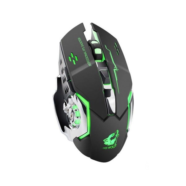 Trådlös X8 2,4 GHz spelmus med LED-belysning, svart
