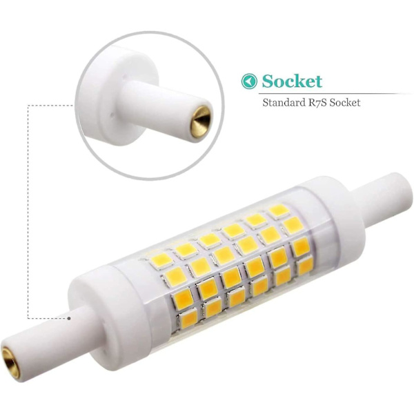 2 LED-lampor R7s 78 mm 5W 15 x 78 mm, Varmvit 3000K, 220,00V [Energiklass A+]