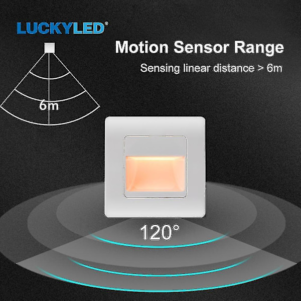 Inbyggd LED-vägglampa PIR-rörelsesensor Trappbelysning AC85-265V Stegljus Korridorbelysning Inomhusvägglampa Silver Sensor