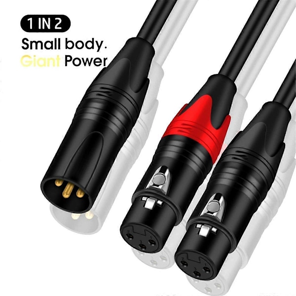 XLR til XLR Y-Splitter Kabel Balansert XLR Hunn til Dobbel XLR Hann Audio Mikrofon Adapter 2 XLR til XLR Audio Adapter, A