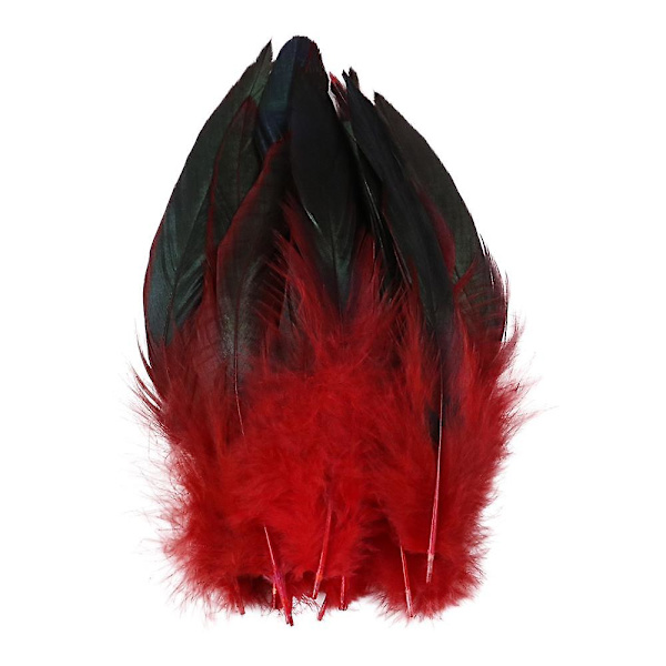 50 stk Naturlige Hanehale Fjer 13-18cm Hanefjer Sorte Fjer Til Karneval Halloween Julehåndværk Dekoration red