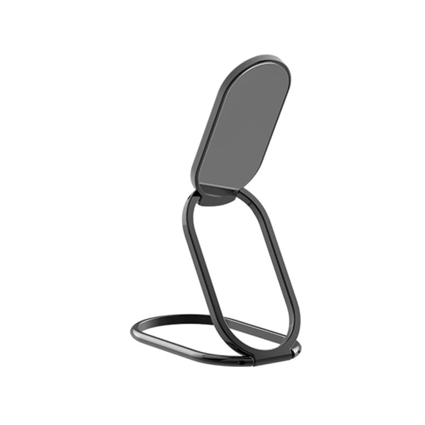 Finger Ringhållare Tripod Grepp 360° Rotationsbar för Mobiltelefon Bil Magnetisk Fäste Telefon Bak Svart