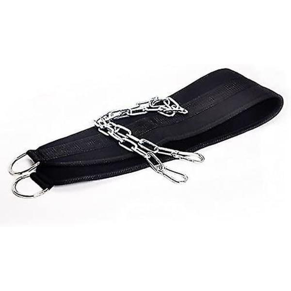 Pull Up Belt Viktad Dip Bälte Med Kedja Dubbel D-Ring Viktlyftning Ryggstöd Rem Hem Gym Eq