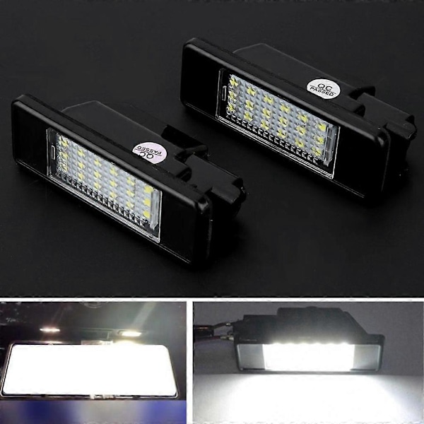 2 stk. 18 LED Pærer Nummerplade LED Lys Lampe til Citroen C2 C3 C4 C5 C6 DS3 til PEUGEOT 106 207 307 308 406 407 508 1007 3008
