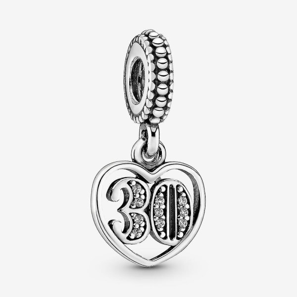 925 Sterling Sølv Charms Beads 18 21 30 Celebration Pendant Charm Fit Pandora Armbånd Halskæder Smykker til kvinder 30th
