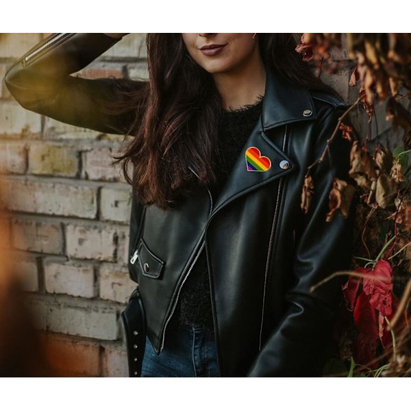 5-pack Bisexuell stolthet hjärtformade knappnålar broscher flaggmärke brosch Rainbow 5pcs