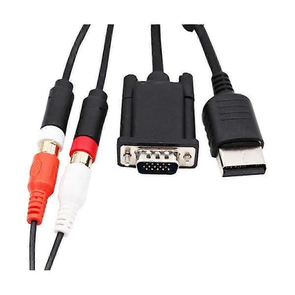 VGA-kaapeli Dreamcastille teräväpiirtona + 3,5 mm - 2 uros RCA -sovitin
