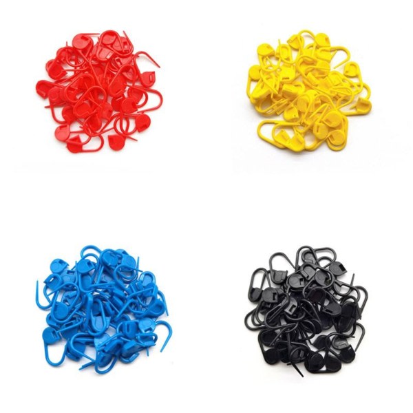 1000 st färgglada små nålar DIY virkmärken med multi ringar blandad färg 0.3