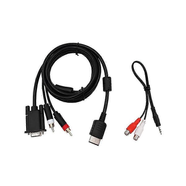 VGA-kaapeli Dreamcastille teräväpiirtona + 3,5 mm - 2 uros RCA -sovitin
