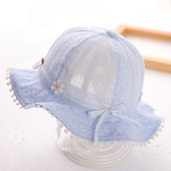 Bob solhatt baby fiskehatt med bred brätte solhatt flickor justerbar bomullshatt UV-skydd sommarhatt för barn