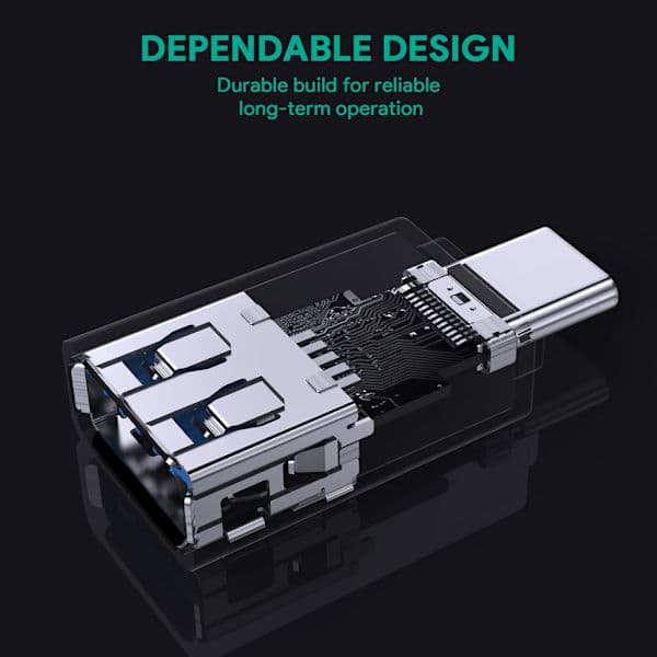 Supernopea sovitin USB-C–USB 3.0, musta