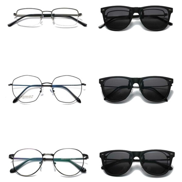 Clip-on Wayfarer solbriller svart - Festes til eksisterende briller svart