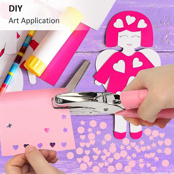 3 kpl Paper Punch Coolrunner Kädessä pidettävä metallinen yksittäinen DIY tähti/sydän-paperileikkuri