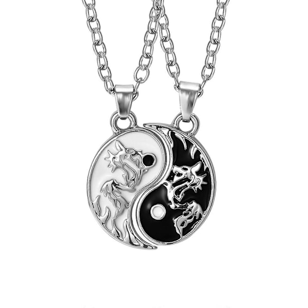 Yin Yang -kaulakoru, personoitu aurinko-kuu-riipus, sopii pariskunnille A