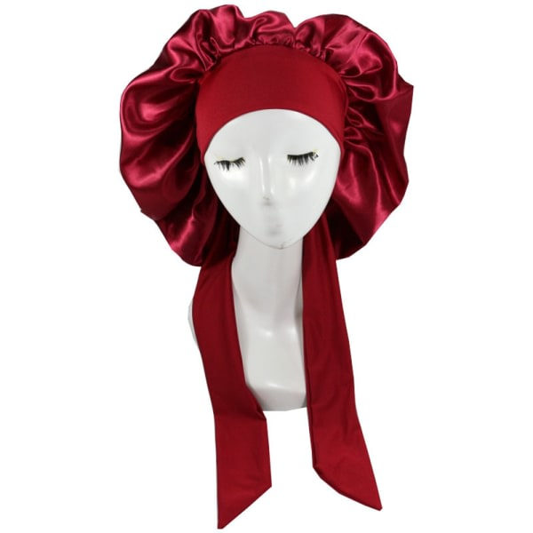 TG Damernas huvudduk Sovhuva Bonnet Cover Stor keps Vinröd 40cm