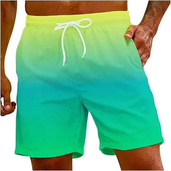 Herre Shorts Snøreshorts Herre Shorts til Mænd med Lommer Strandtøj Herre Herre Gradient Tryk Strand Casual Bukser S