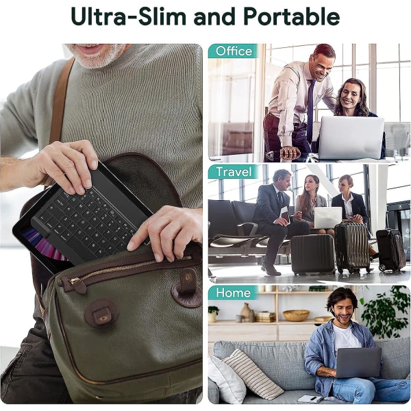 Ultra Slim Bluetooth Keyboard - Baggrundsbelyst Trådløst Genopladeligt Tastatur Til Ipad Iphone Samsung