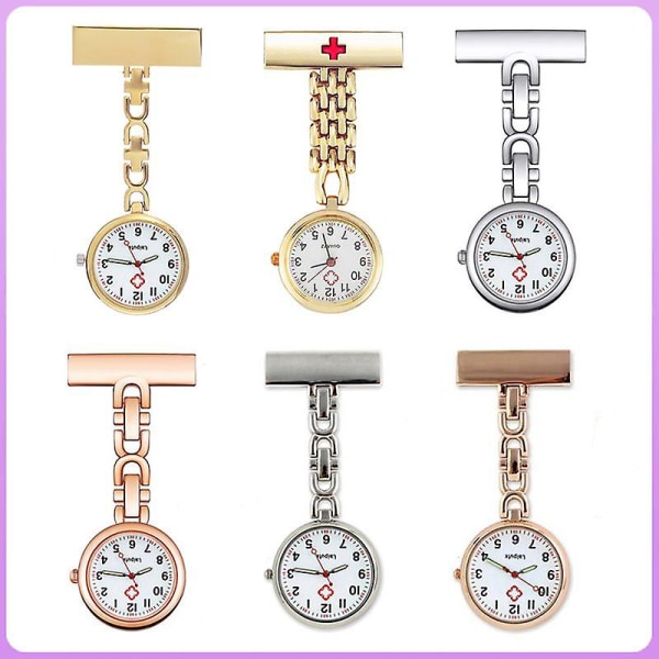 1/5 stk bærbart lysende sygeplejerske ur metal sygeplejevedhæng lommeur sygeplejerske broche ur høj kvalitet A04  5 PCS