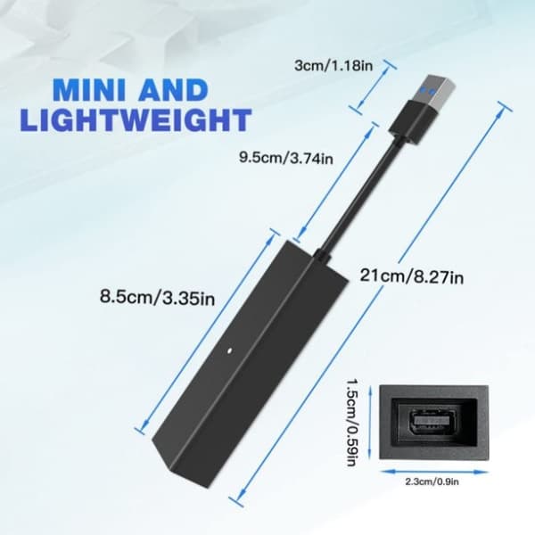 Mini kameraadapter for PS5 til PS VR Adapterkabel svart
