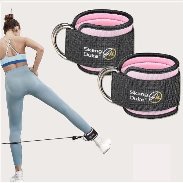 Neopren ankelmansjetter treningsstropper vektløfting rustfritt stål dobbel D-ring fitness kroppsbygging ben trening, glute wo
