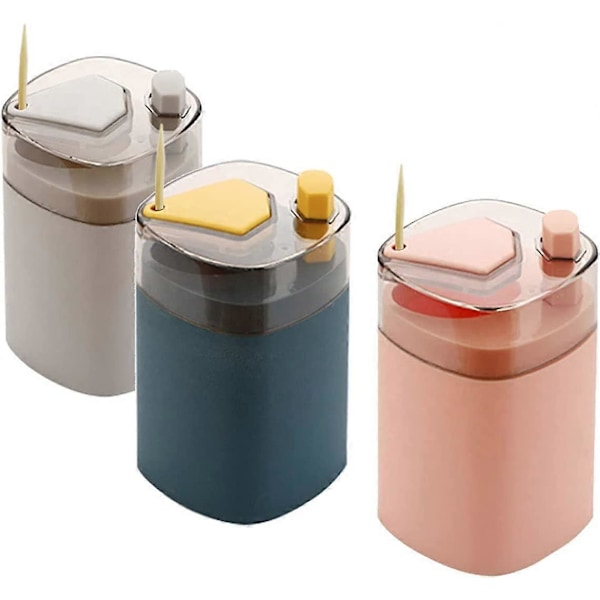 3 STK Tandstikholder Dispensere Pop-Up Eksklusive andre varerAutomatisk Tandstik Dispenser til Køkken Restaurant Fortykning Tandstikbeholder Po