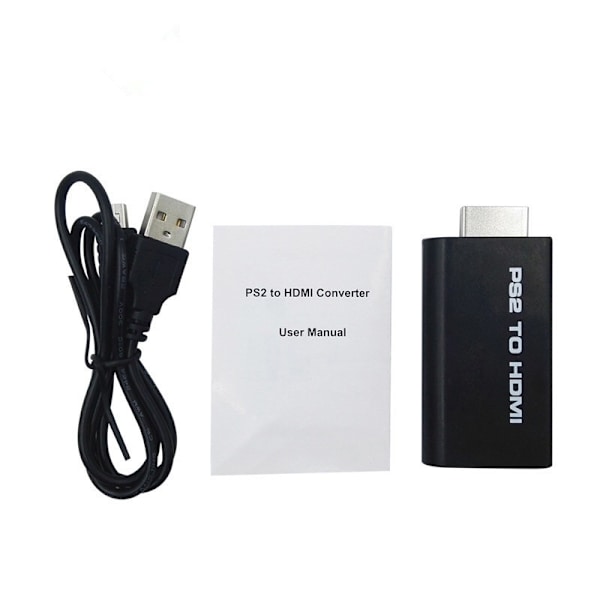 PS2 TIL HDMI, spill til HDMI, med lyd- og videokonverter