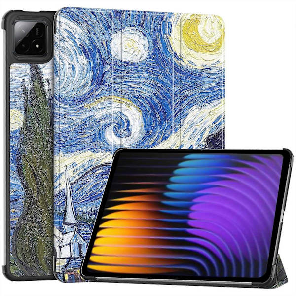 Til Xiaomi Pad 7 Pro/Pad 7 Etui Mønsterprint Læder Stand Tablet Cover - Stjerneklar himmel Multicolor Starry Sky