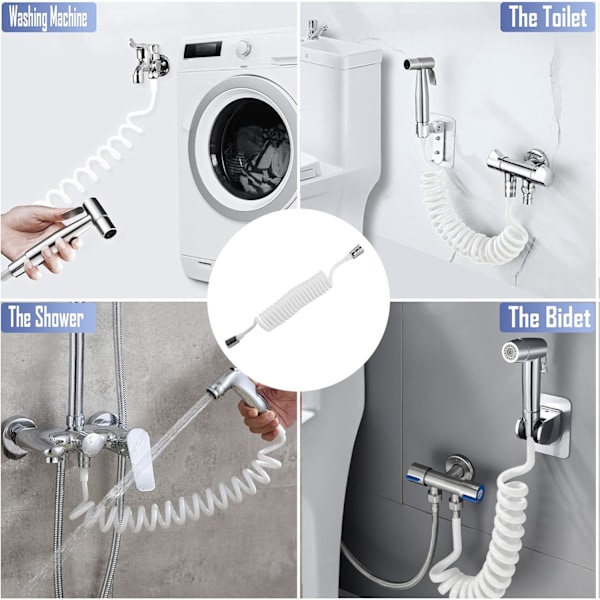 Fjedrende brusebadsslange, ABS fleksibel teleskopbruseslange, spiralformet brusebadsslange til badeværelse, toiletbruser, håndbruser - 3M